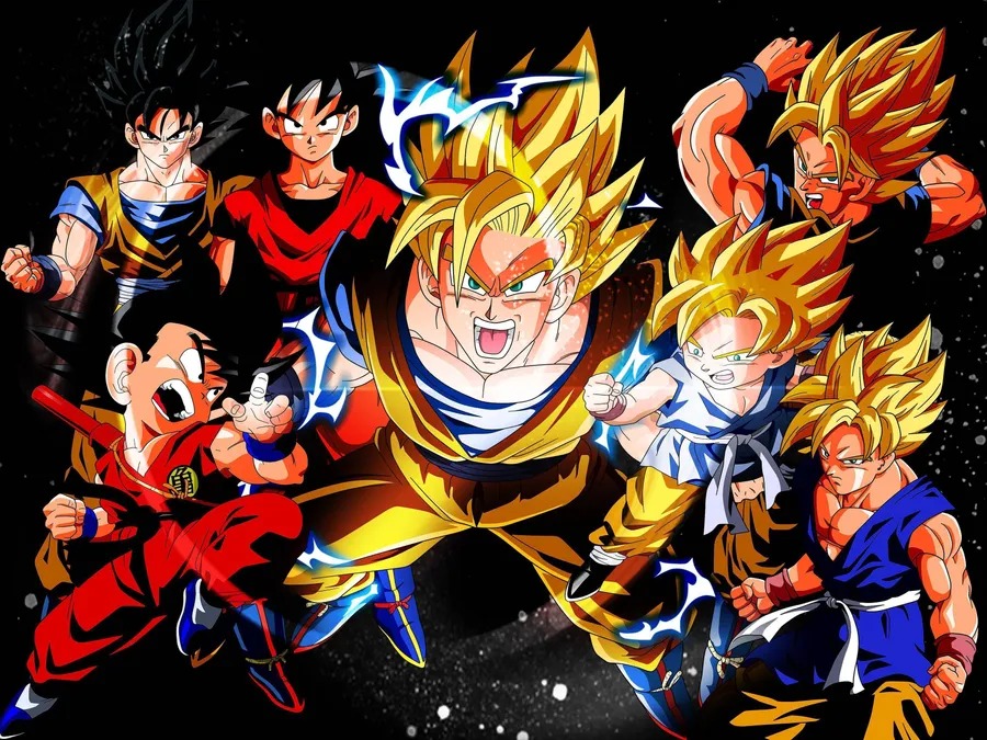 Different forms of Goku